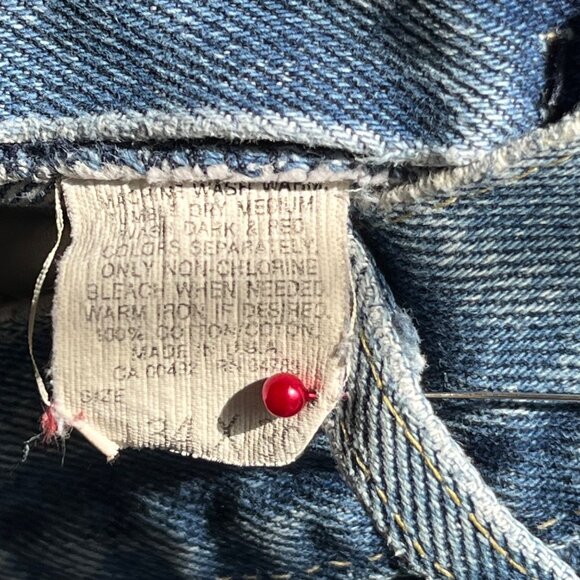 Vintage Lee Stonewashed Light Blue Jeans 34x30 Mens Union Label 100% Cotton USA - Picture 10 of 12